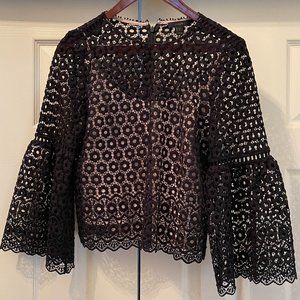 J. Crew Lace Bell Sleeve Top